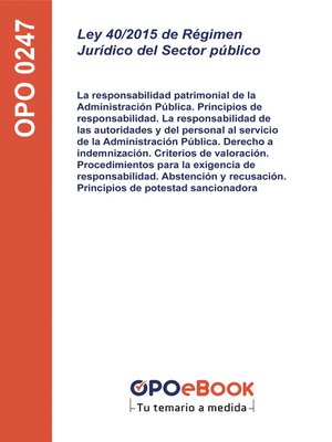 cover image of Ley 40/2015 de Régimen Jurídico del Sector Público